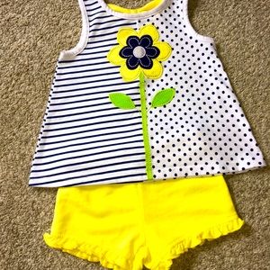 Sunflower toddler girl matching outfit